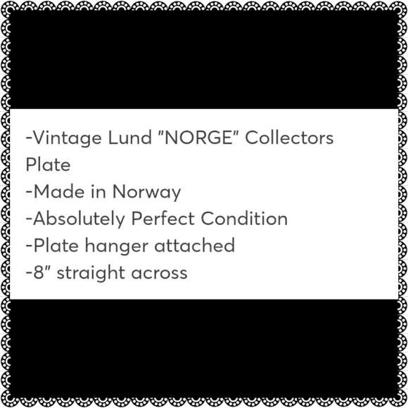 VINTAGE LUND "NORGE" COLLECTORS PLATE-PERFECT - Picture 5 of 5
